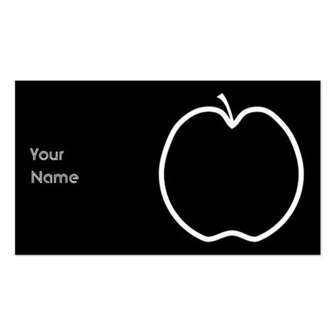 White Apple Outline. Business Card Template | Zazzle