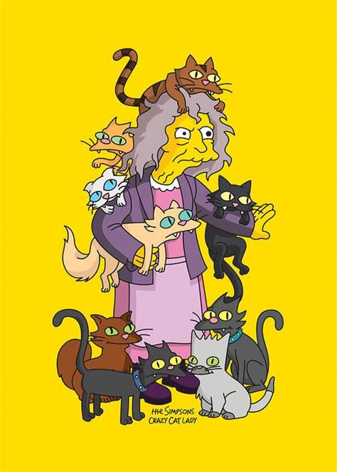 Simpsons Crazy Cat Lady 01 Greeting Card for Sale by Chung In Lam