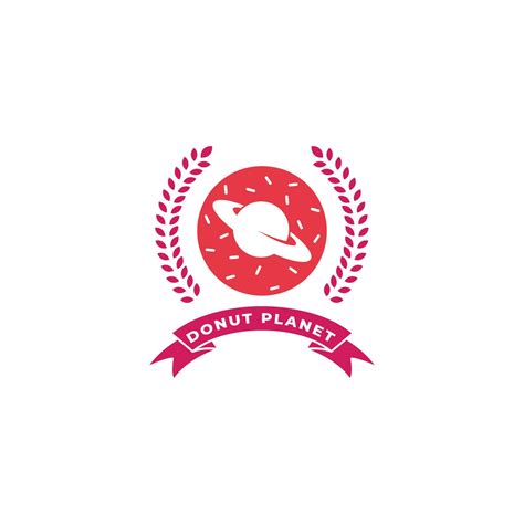 pink donut planet logo concept. Vector illustration 5421941 Vector Art ...