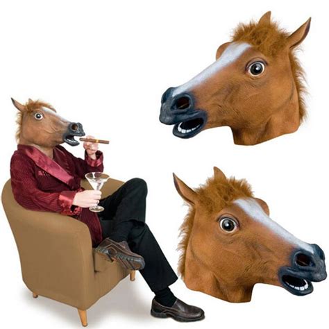 Horse Mask Halloween Horse Head Mask Latex Creepy Animal Costume Theater Prank Crazy Party ...