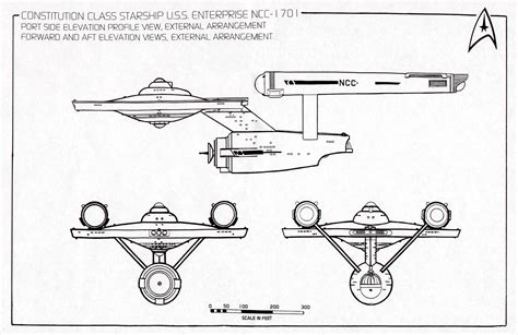 Star Trek Blueprints: Federation Starship U.S.S. Enterprise Constitution Class Naval ...