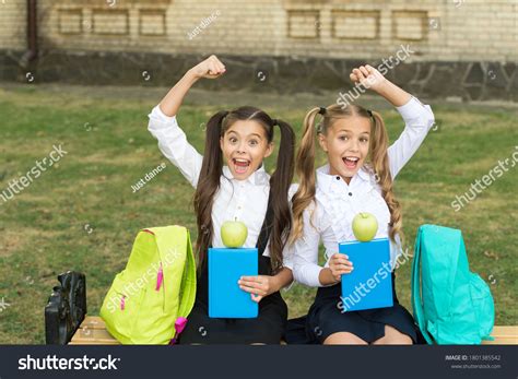 Happy School Friends Little Girls Having Stock Photo 1801385542 | Shutterstock