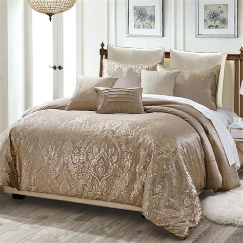 HGMart Bedding Comforter Set Bed In A Bag - 8 Piece Luxury Metallic Printed Velvet Bedding Sets ...