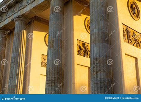 Details of the Architecture of the Brandenburg Gate Stock Image - Image ...