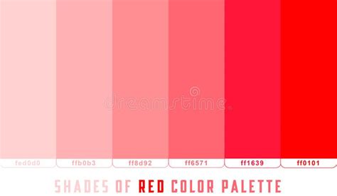 Red Tone Color Shade Background with Code and Name Illustration. Stock ...