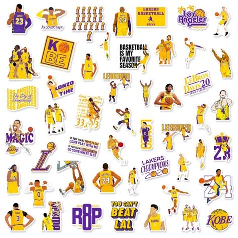 50Pcs NBA Basketball Team Los Angeles Lakers Stickers - Wholesale Stickers