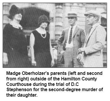 Madge Oberholzer's parents (left and second from right) outside of the Hamilton County ...