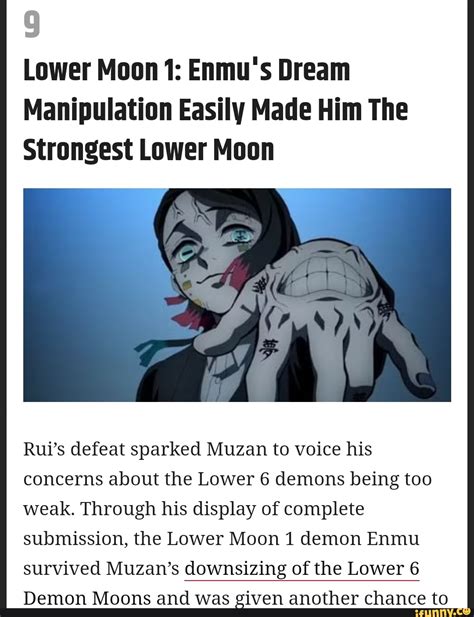 Lower Moon 1: Enmu's Dream Manipulation Easily Made Him The Strongest Lower Moon Rui's defeat ...