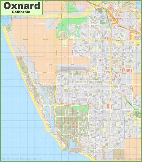 Large detailed map of Oxnard - Ontheworldmap.com