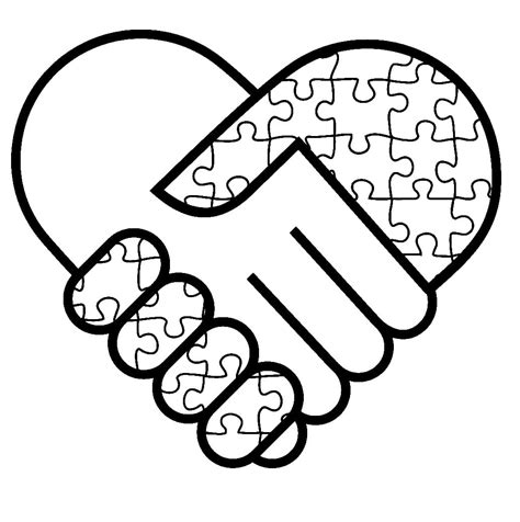 Autism Awareness Heart Puzzle Coloring Page - Free Printable Coloring ...