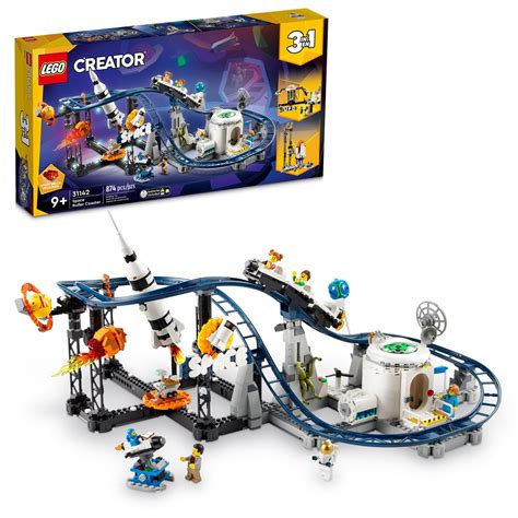 LEGO Creator Space Roller Coaster 31142 3 in 1 Building Toy Set Featuring a Roller Coaster, Drop ...