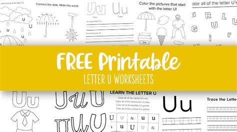 FREE Printable Letter U Worksheets for Kindergarten - Worksheets Library