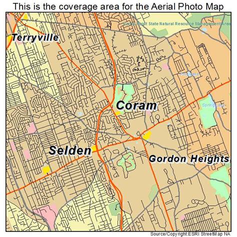 Aerial Photography Map of Coram, NY New York