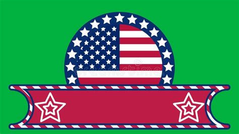 Usa Flag Sticker on Green Screen with Copy Space Stock Illustration - Illustration of america ...