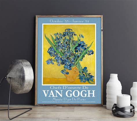 Van Gogh Exhibition Poster Van Gogh Flowers Print