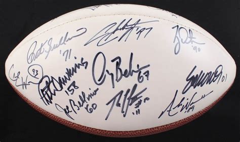 Heisman Trophy Logo Football Signed By (25) With Bo Jackson, Herschel ...