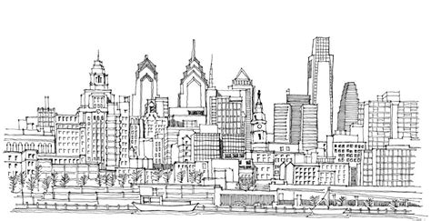 City Skyline Coloring Pages - Dejanato