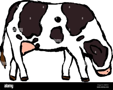 This is a illustration of Realistic hand-painted Holstein cow Stock Vector Image & Art - Alamy