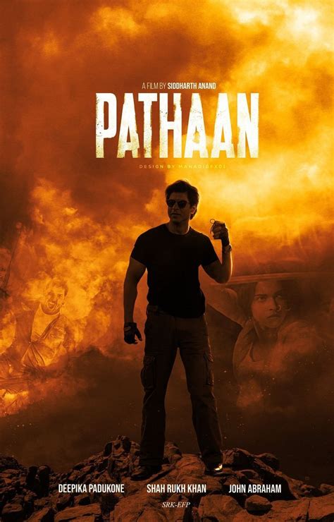 Pathan movie poster created by graphic designer Mahadig Rahman ...