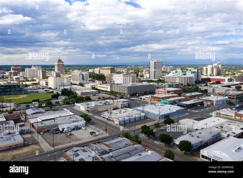 Aerial views of downtown Fresno skyline, California Stock Photo - Alamy