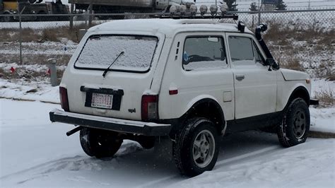 A Russian Lada Niva off-road vehicle - Vagabond Expedition