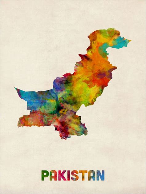 Pakistan Watercolor Map Art Print 1042 - Etsy