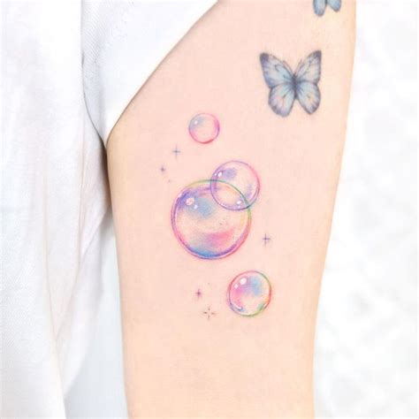 팔레트 on Instagram: “bubbles 🍭 🤍” | Bubble tattoo, Creative tattoos, Cute tattoos