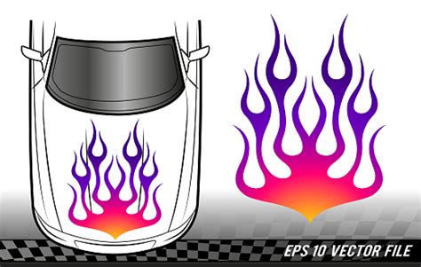 Flame Sports Car Decal Vinyl Sticker Racing Car Speed Fire Flames ...