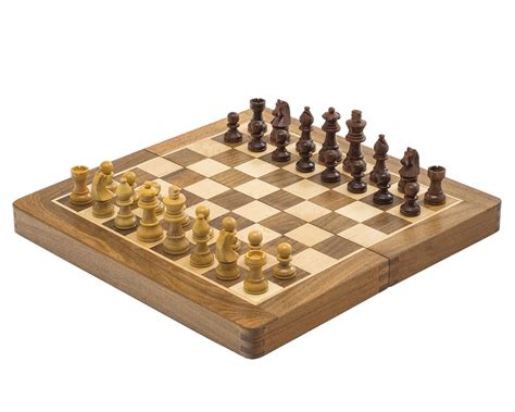 Deluxe Hardwood Folding Travel 12 inch Chess Set - Magnetic (RCC065)