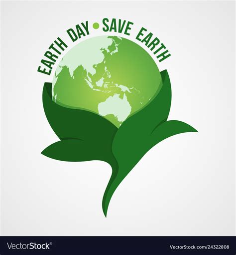 Happy earth day logo design Royalty Free Vector Image