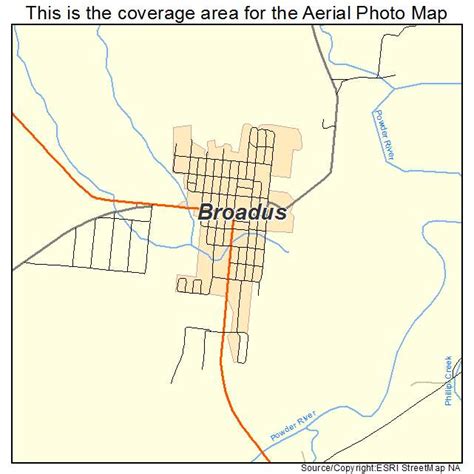 Aerial Photography Map of Broadus, MT Montana