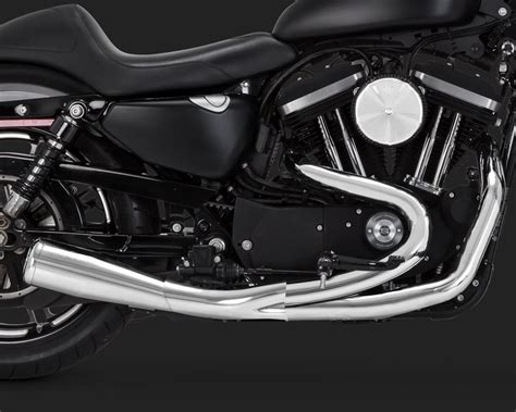 HARLEY SPORTSTER CUSTOM EXHAUSTS 2 INTO 1 CHROME VANCE & HINES 2007 TO 2018 - Custom Harley ...