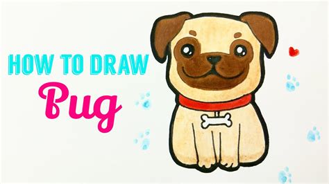 HOW TO DRAW PUG 🐶 | Easy & Cute Pet Dog Drawing Tutorial For Beginner / Kids - YouTube