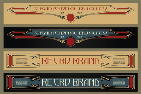 Vintage banner template vector material 04 - Free Download Design File