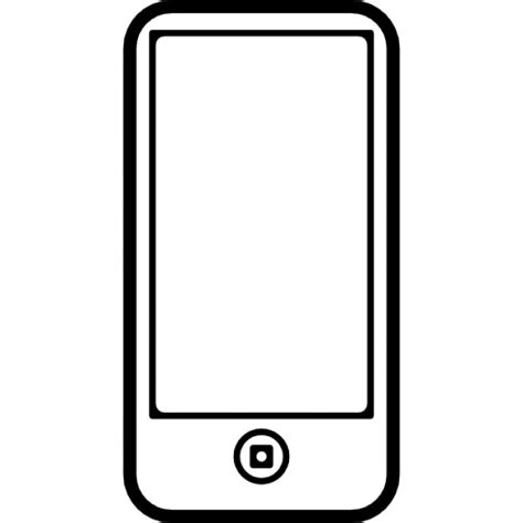 Mobile phone outline with one circular button and screen outline Icons | Free Download