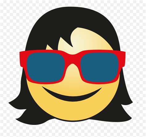 Hair Girl Emoji Png Transparent Picture Mart - Emoticon Girl Png Transparent,Glasses Emoji Png ...