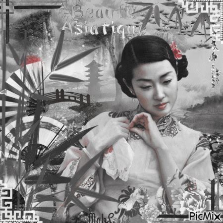 Portrait Asiatique en Noir et Blanc - Free animated GIF - PicMix