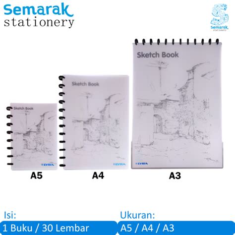 LYRA Sketch Book Buku Gambar Sketsa Kertas Bisa Diisi Ulang A5 / A4 / A3 [1 Buku / 30 Lembar ...