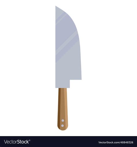 Flat brown knife symbol Royalty Free Vector Image