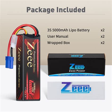 Zeee Premium Series 3S Lipo Battery 5000mAh 11.1V 120C LCG Hard Case w