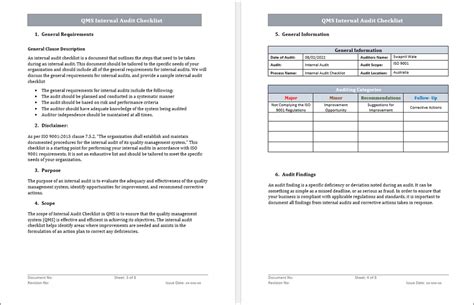 Qms Audit Checklist