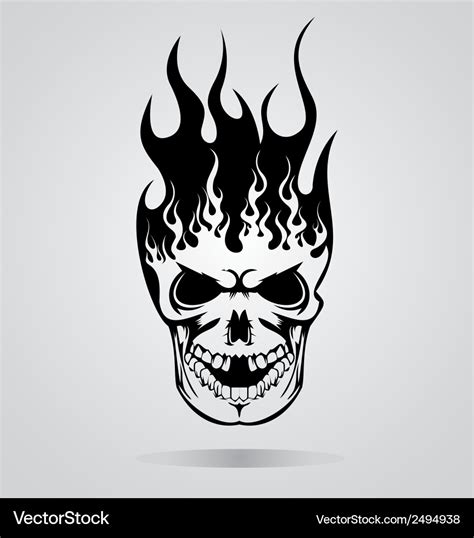 Burning skull tattoo Royalty Free Vector Image