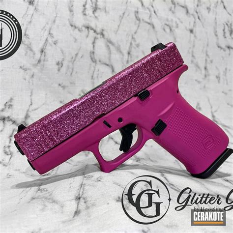 Glittered Glock 43X Cerakoted using Sig™ Pink | Cerakote