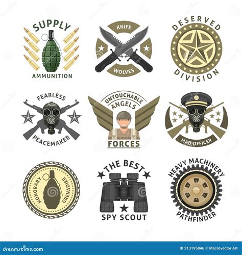 Military Units Emblems Vector Illustration | CartoonDealer.com #213195846