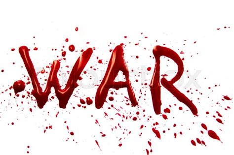 Bloody word War with splatters, ... | Stock image | Colourbox