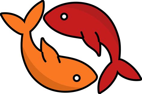 Twin Fish Icon In Red And Orange Color. 24143602 Vector Art at Vecteezy