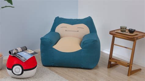 Snooze on This Snorlax Bean Bag Chair and Poké Ball Ottoman - Nerdist