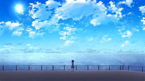 Anime Girl Near Ocean, HD wallpaper | Peakpx