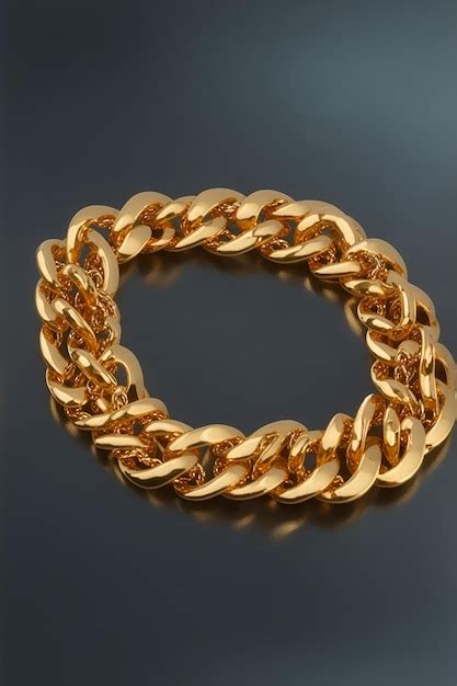 Premium AI Image | Photo of a gold chain bracelet on a black background