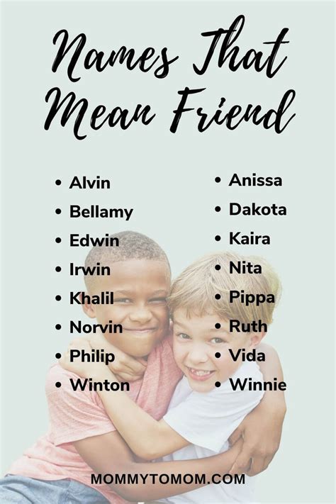 81 Names That Mean Friend Or Friendly